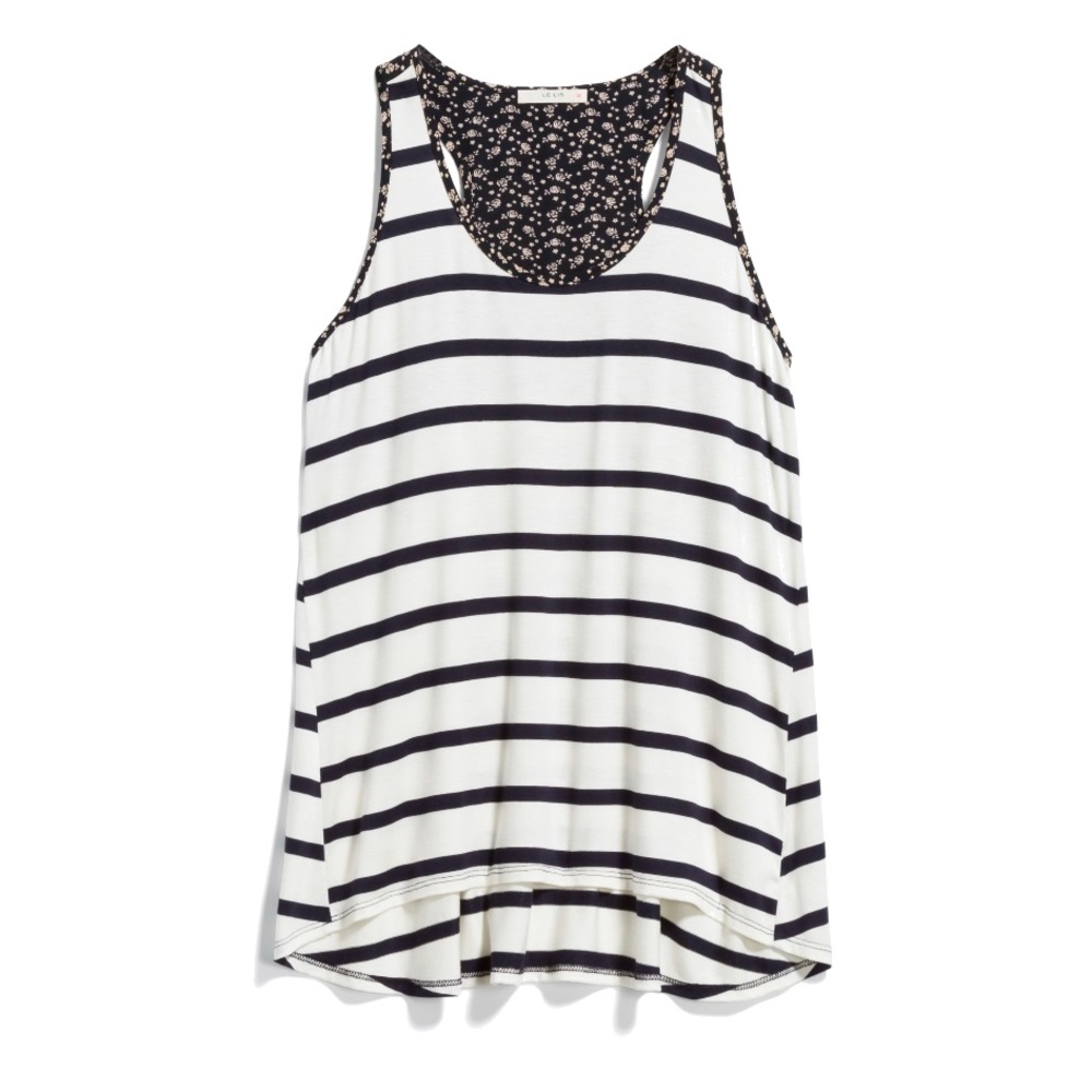 Le Lis Parsons Mixed Material Knit Top